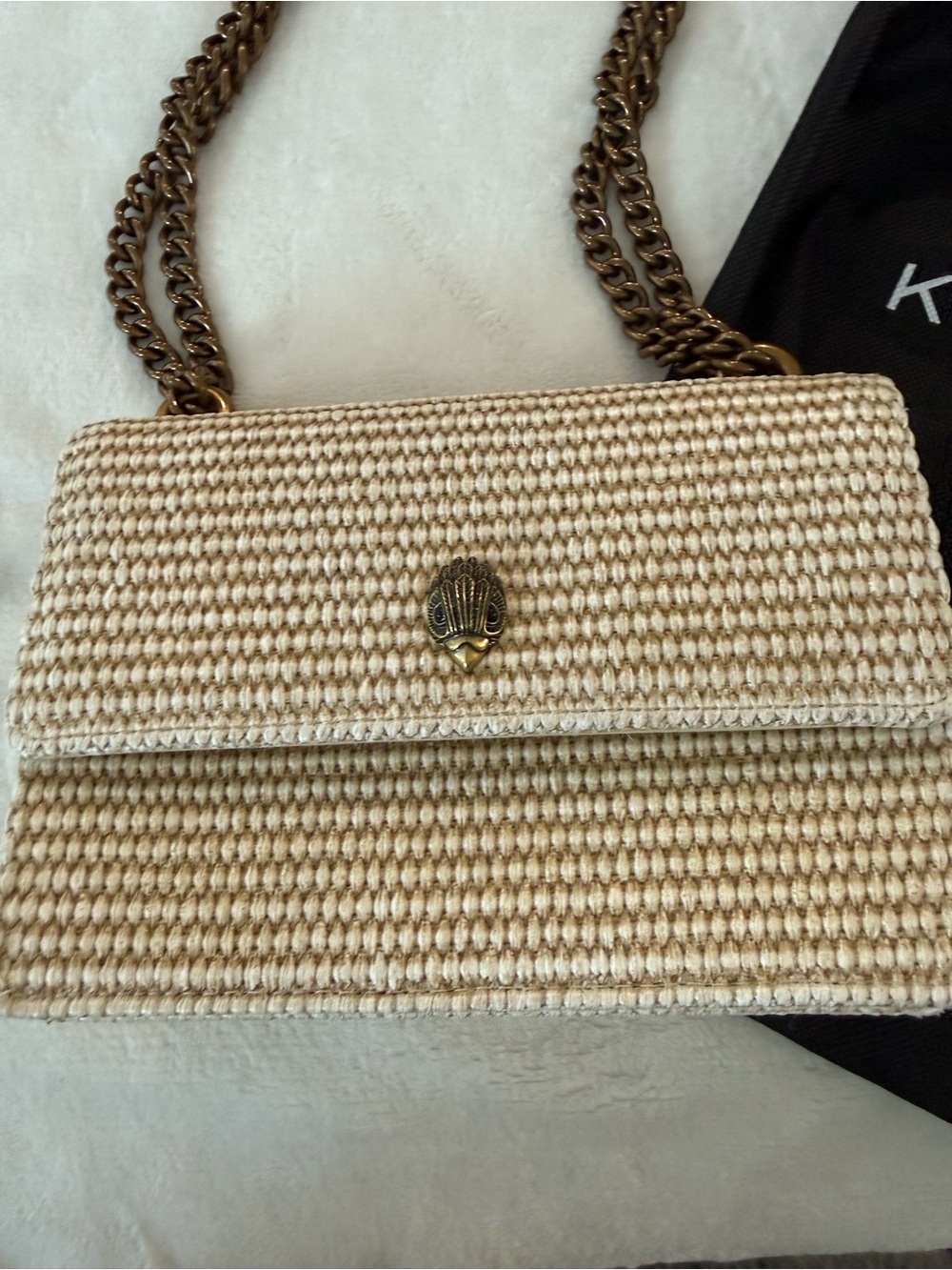 Kurt Geiger Small Shoreditch Eagle Crossbody Bag Neutral with Dust Bag - Picture 2 of 8